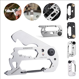 12-in-1 Stainless Steel Multi-Tool Keychain